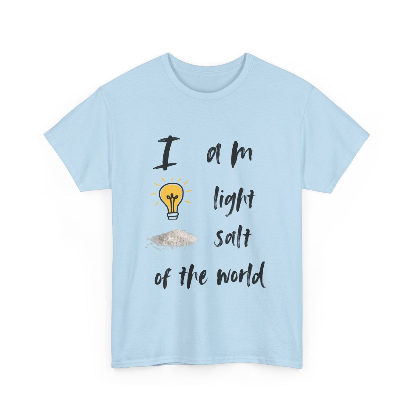 Inspirational Unisex Heavy Cotton Tee - "I Am Light, Salt of the World"