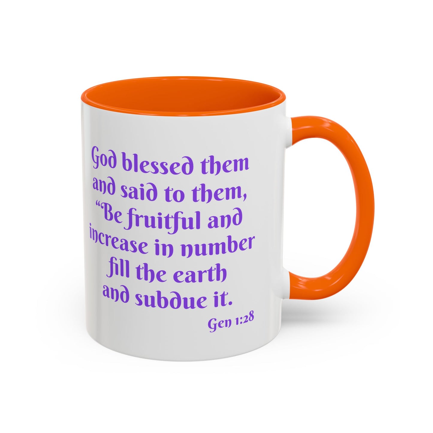 Inspirational Accent Coffee Mug – "Be Fruitful and Multiply" – 11oz