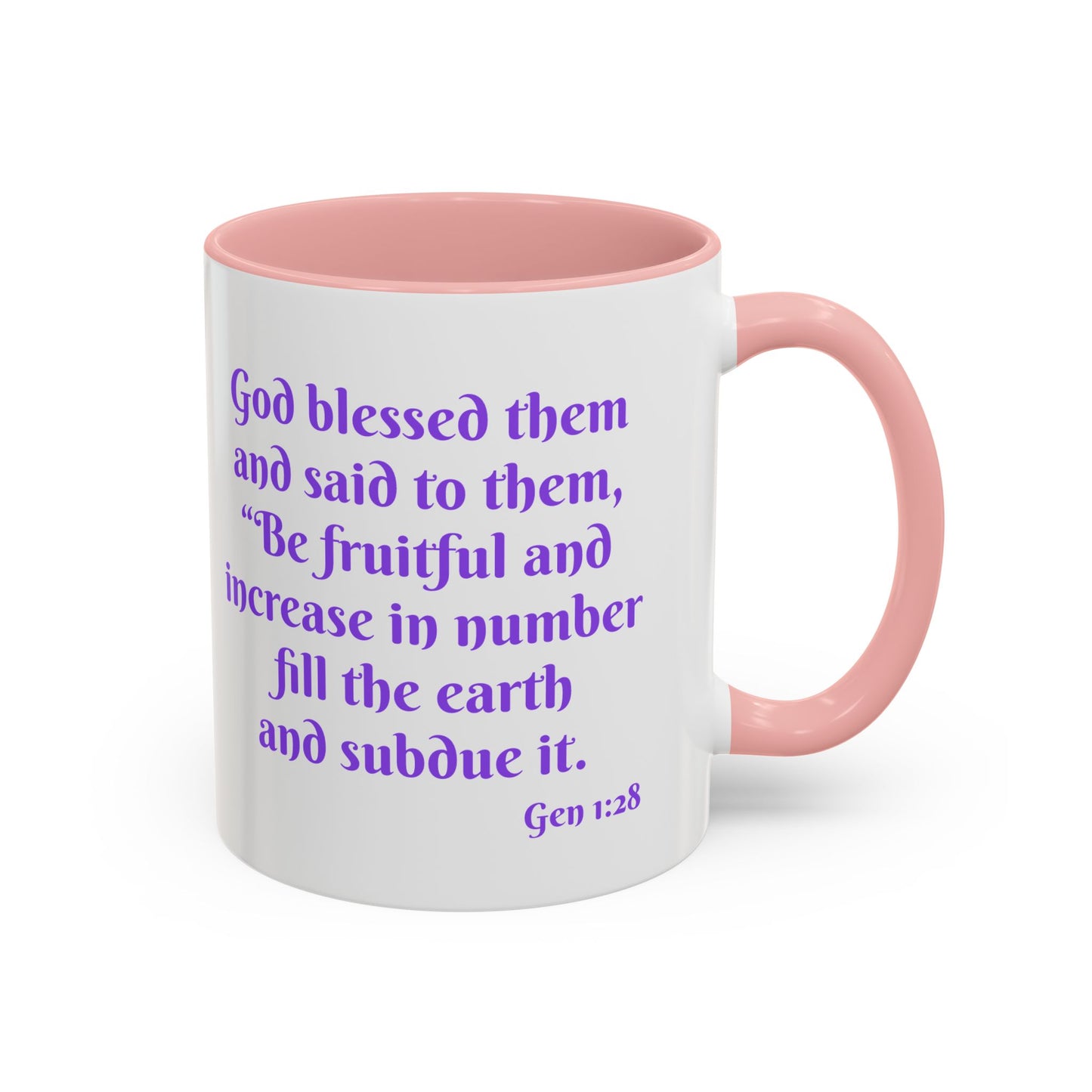 Inspirational Accent Coffee Mug – "Be Fruitful and Multiply" – 11oz