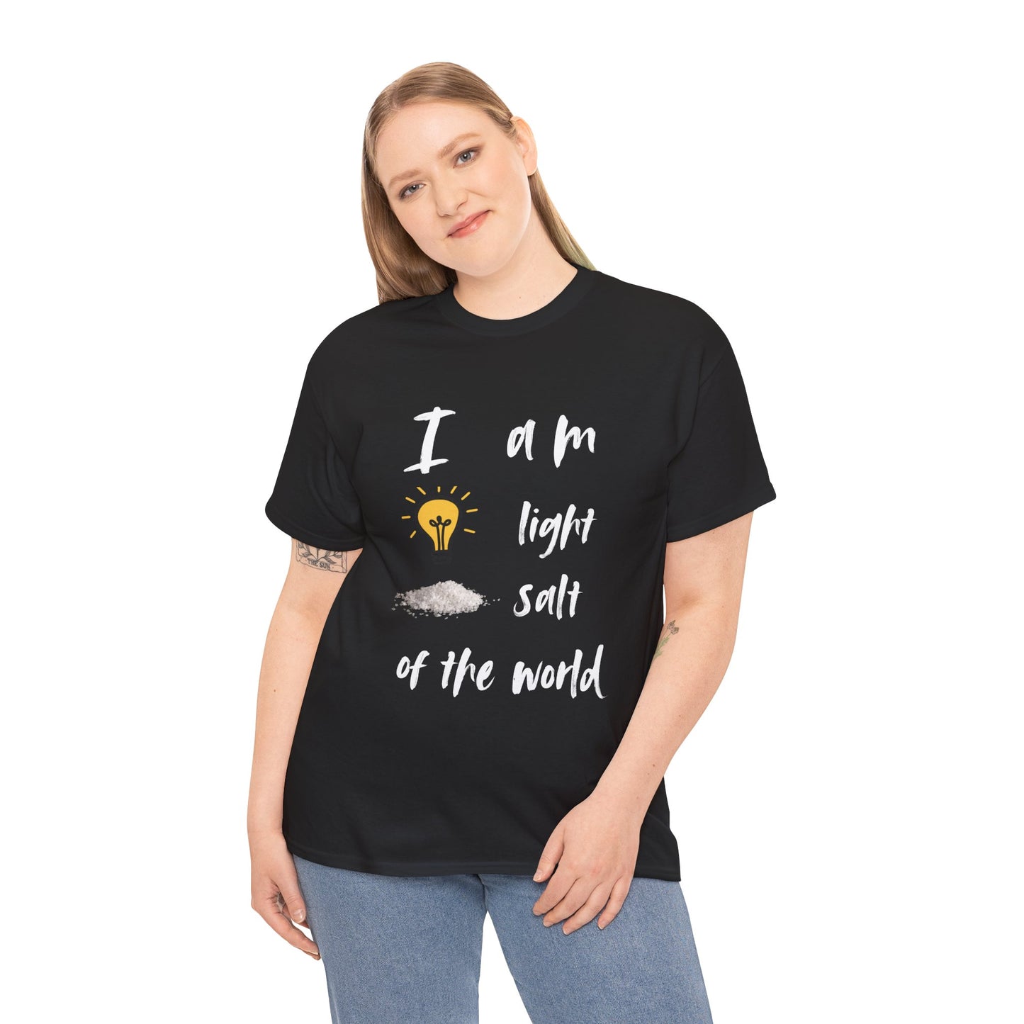 Inspirational Unisex Heavy Cotton Tee - I Am Light & Salt of the World