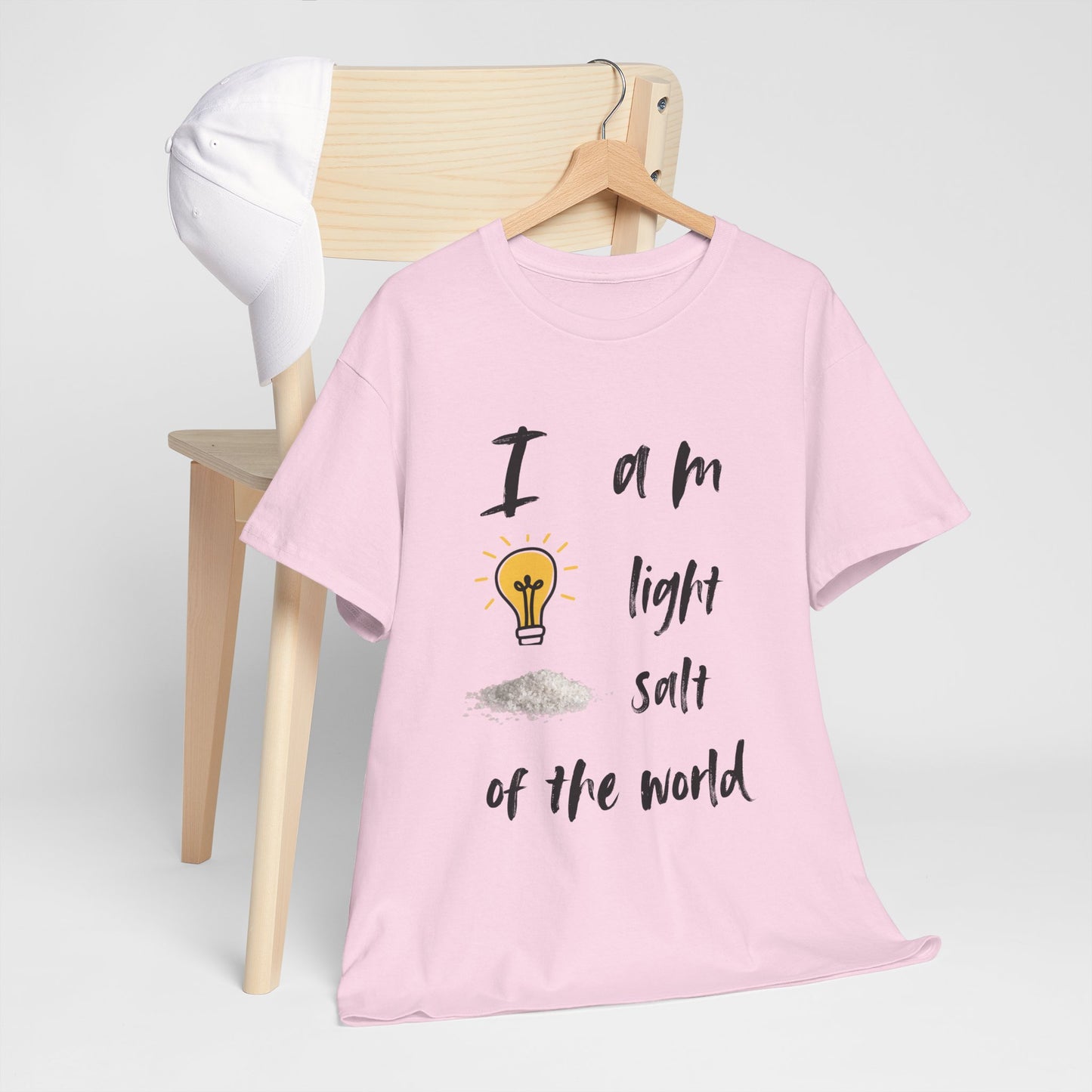 Inspirational Unisex Heavy Cotton Tee - "I Am Light, Salt of the World"