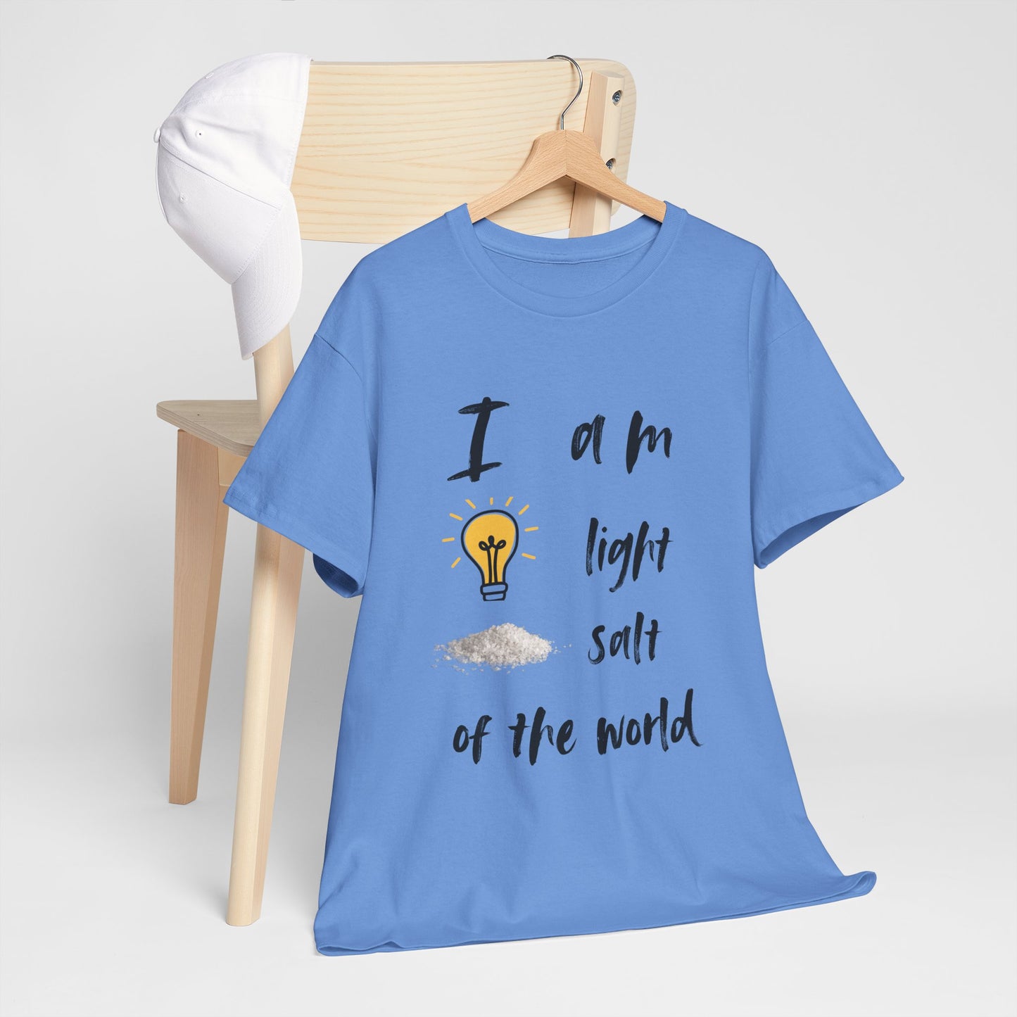 Inspirational Unisex Heavy Cotton Tee - "I Am Light, Salt of the World"