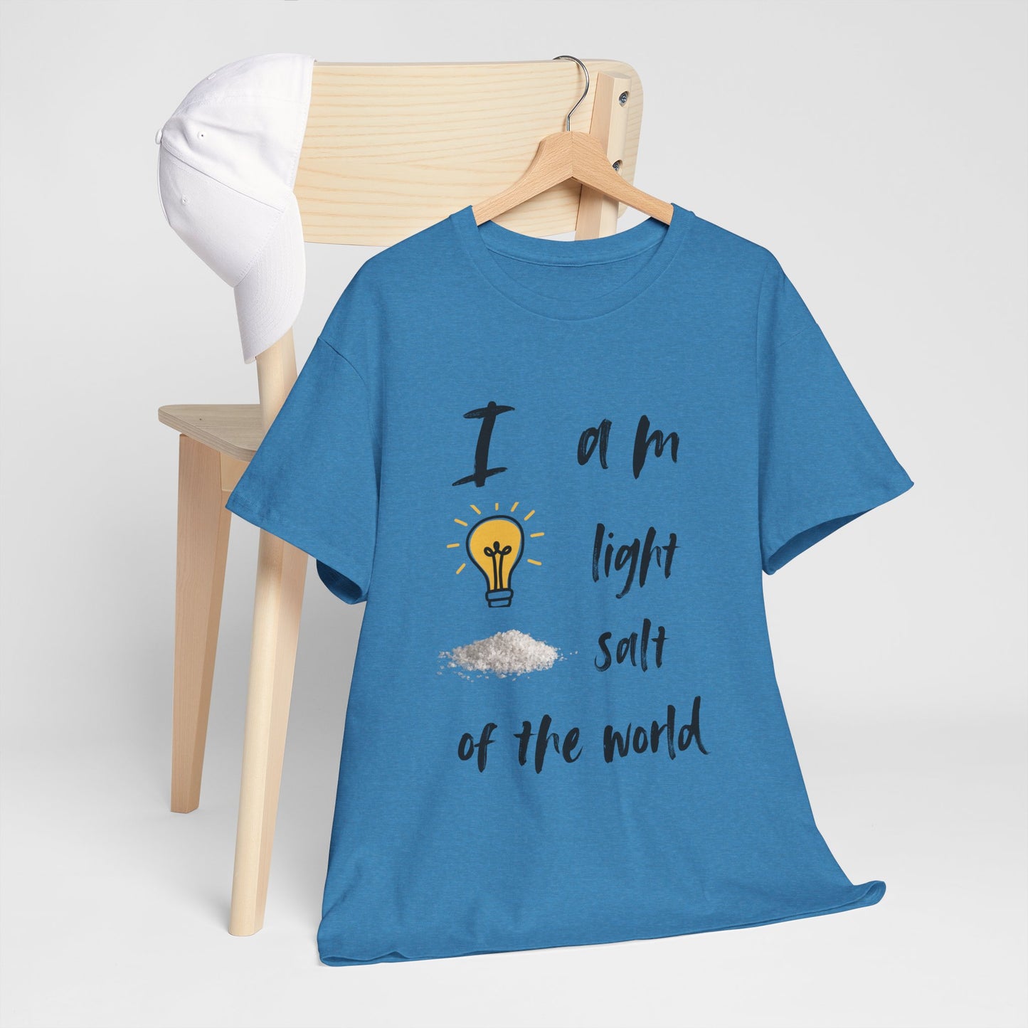 Inspirational Unisex Heavy Cotton Tee - "I Am Light, Salt of the World"