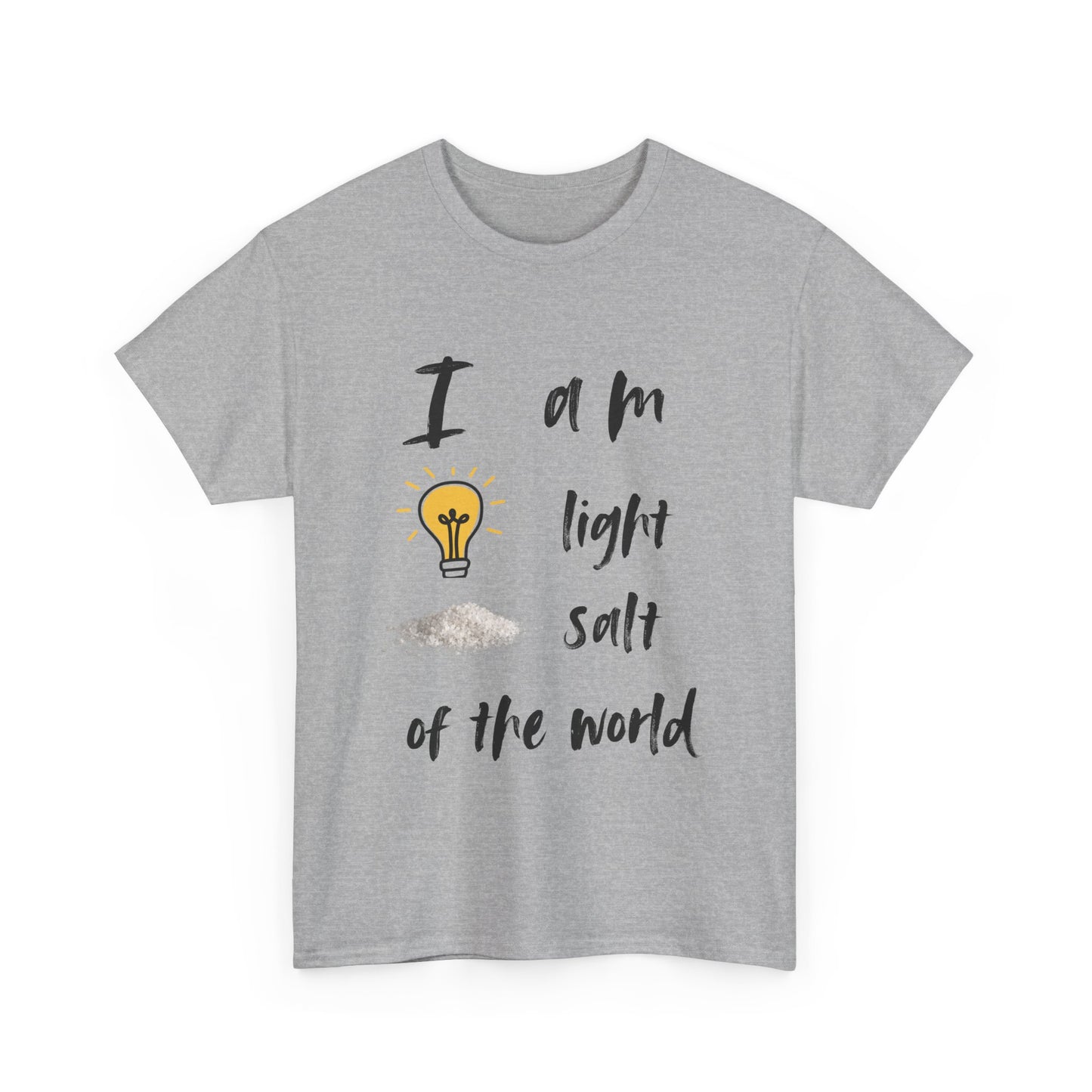 Inspirational Unisex Heavy Cotton Tee - "I Am Light, Salt of the World"