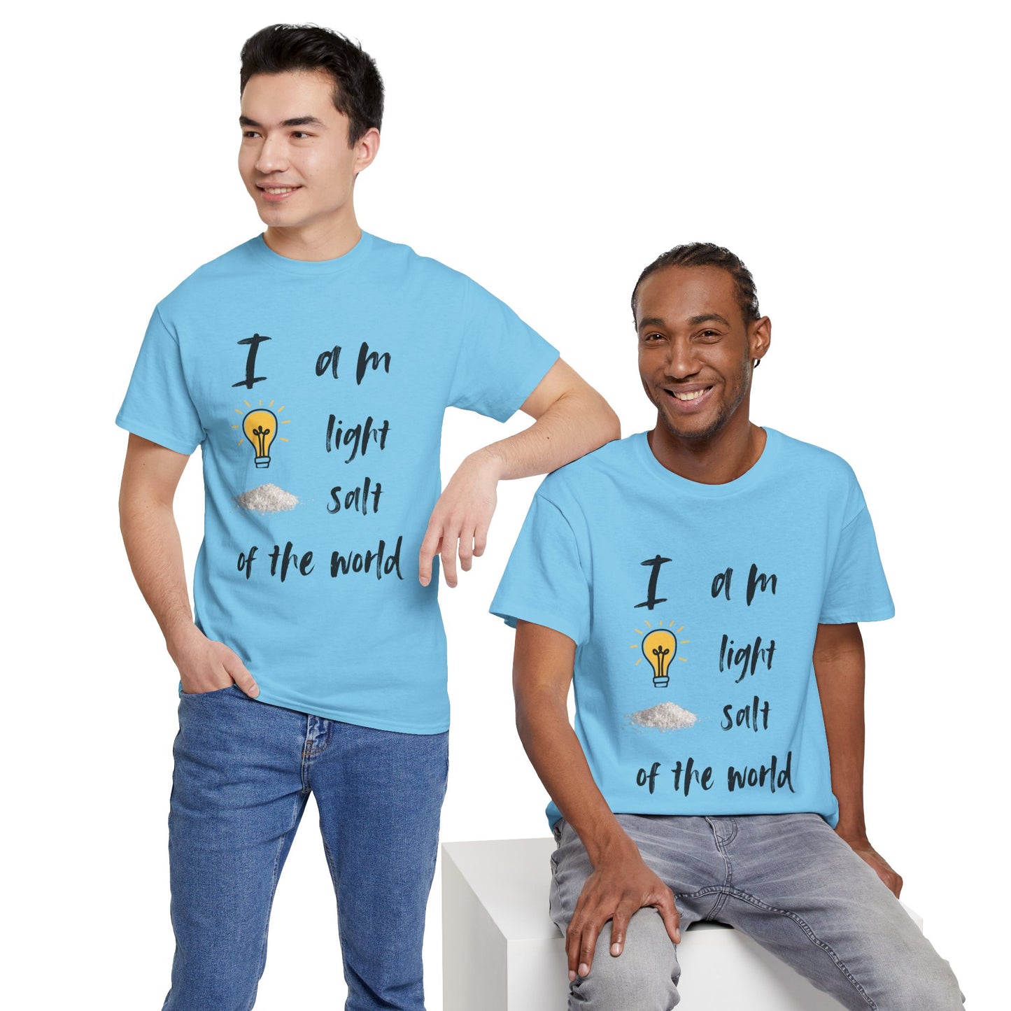 Inspirational Unisex Heavy Cotton Tee - "I Am Light, Salt of the World"