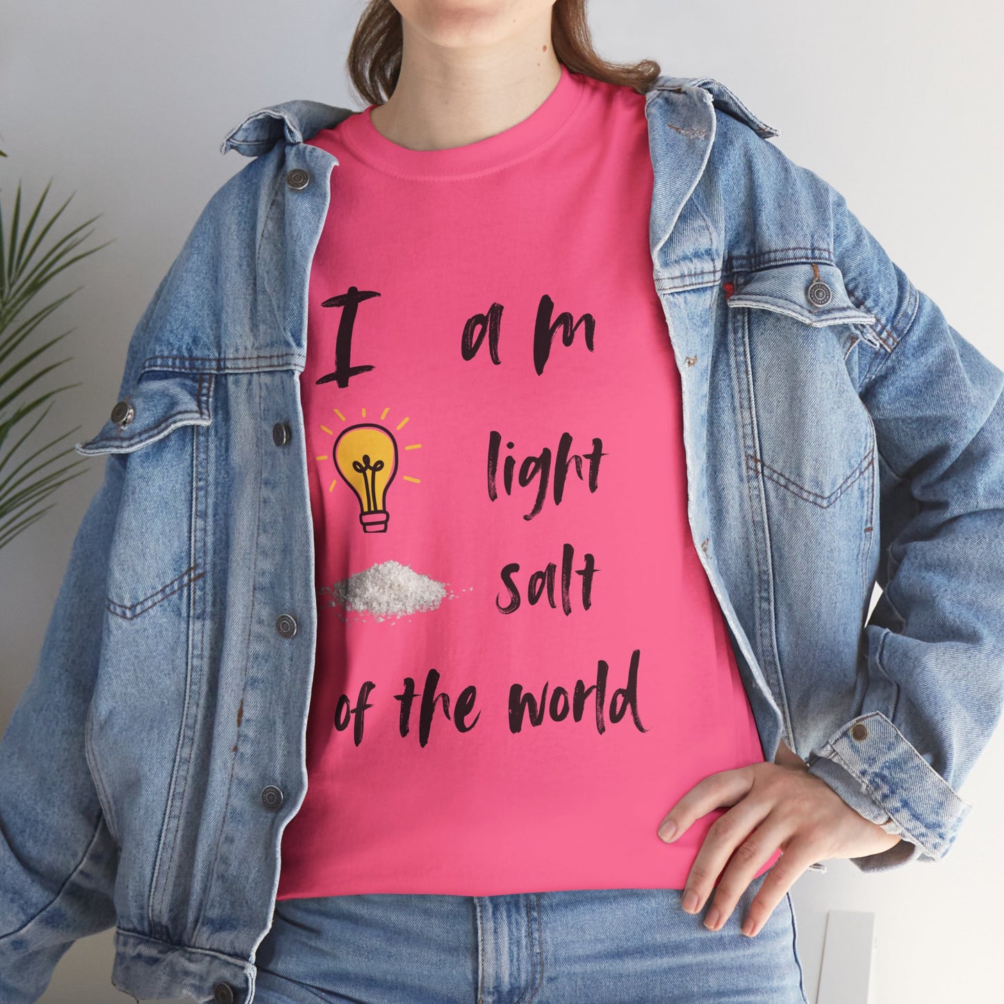 Inspirational Unisex Heavy Cotton Tee - "I Am Light, Salt of the World"