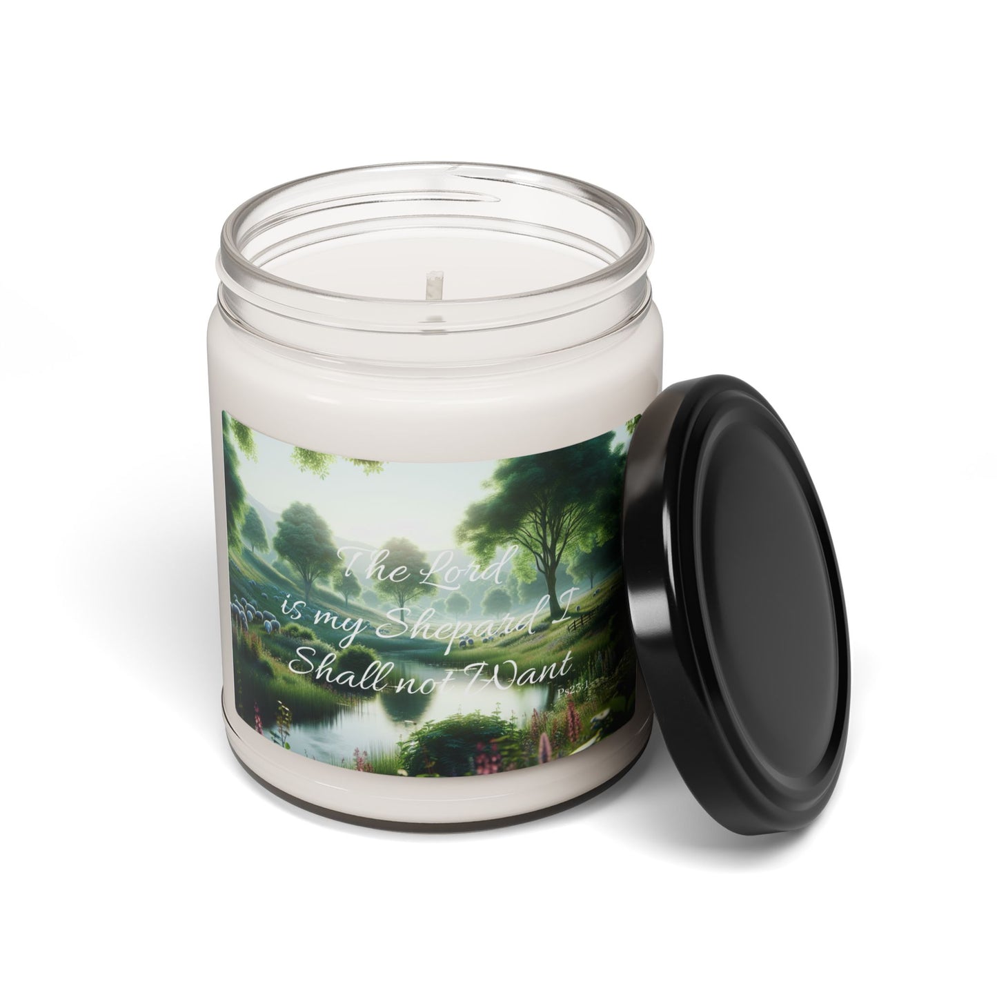 Inspirational Scented Soy Candle - "The Lord is my Shepherd, I Shall Not Want"