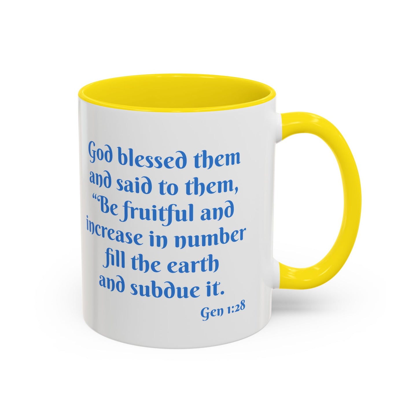 Inspirational Accent Coffee Mug – "Be Fruitful and Multiply" – 11oz