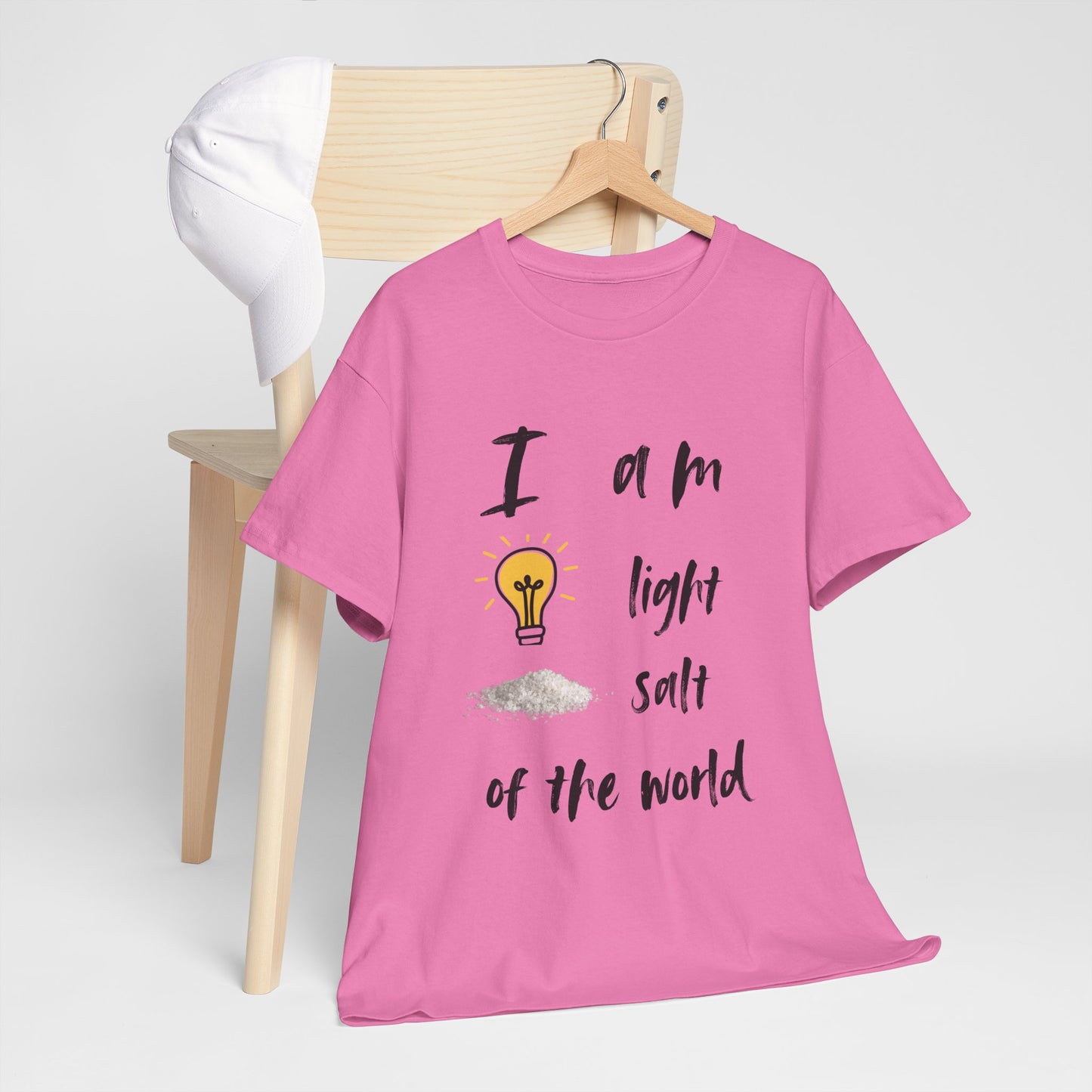 Inspirational Unisex Heavy Cotton Tee - "I Am Light, Salt of the World"