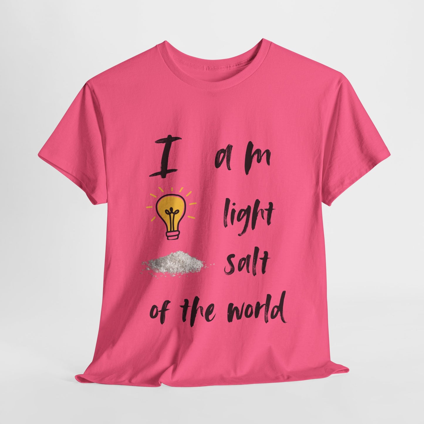 Inspirational Unisex Heavy Cotton Tee - "I Am Light, Salt of the World"