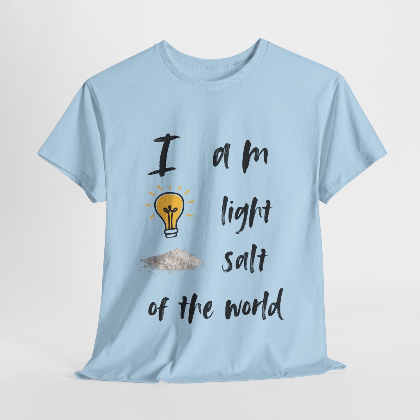 Inspirational Unisex Heavy Cotton Tee - "I Am Light, Salt of the World"