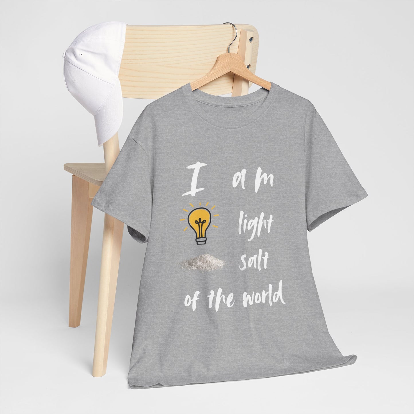 Inspirational Unisex Heavy Cotton Tee - I Am Light & Salt of the World