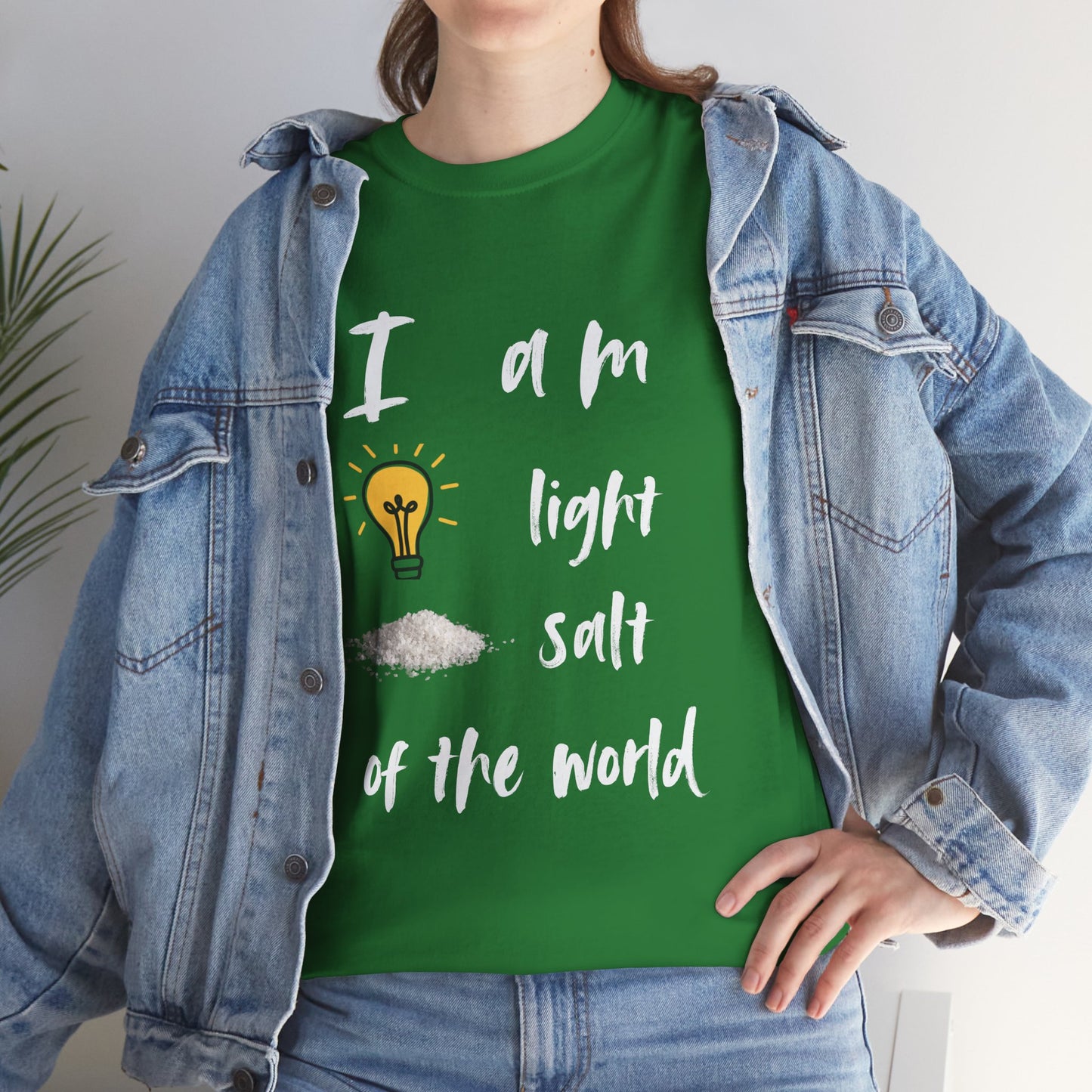 Inspirational Unisex Heavy Cotton Tee - I Am Light & Salt of the World