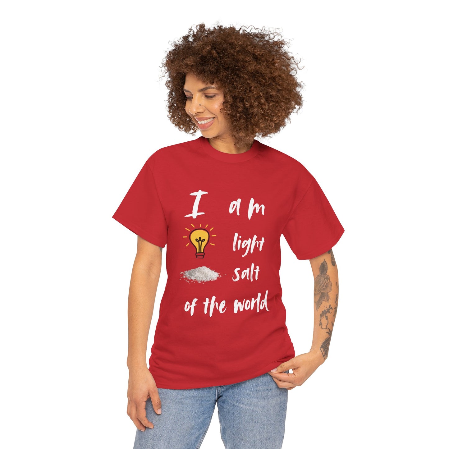 Inspirational Unisex Heavy Cotton Tee - I Am Light & Salt of the World