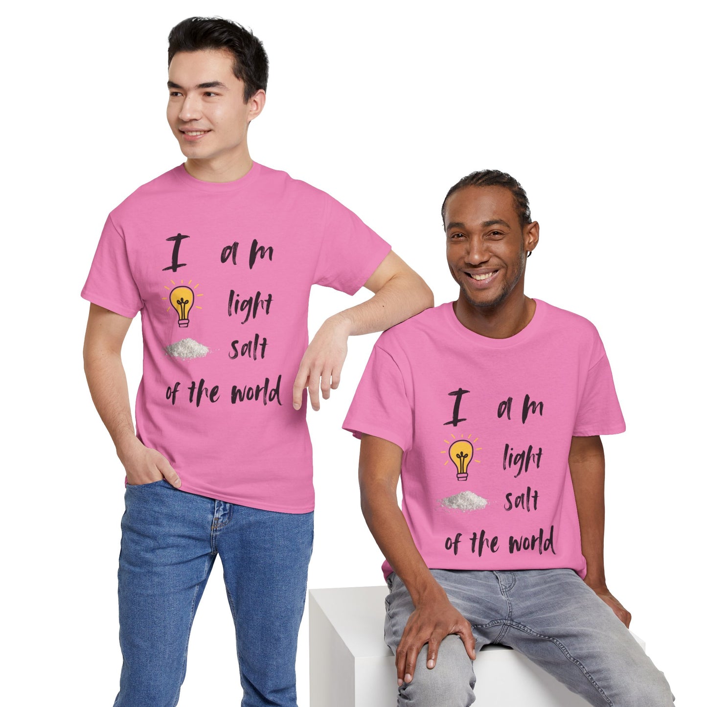 Inspirational Unisex Heavy Cotton Tee - "I Am Light, Salt of the World"