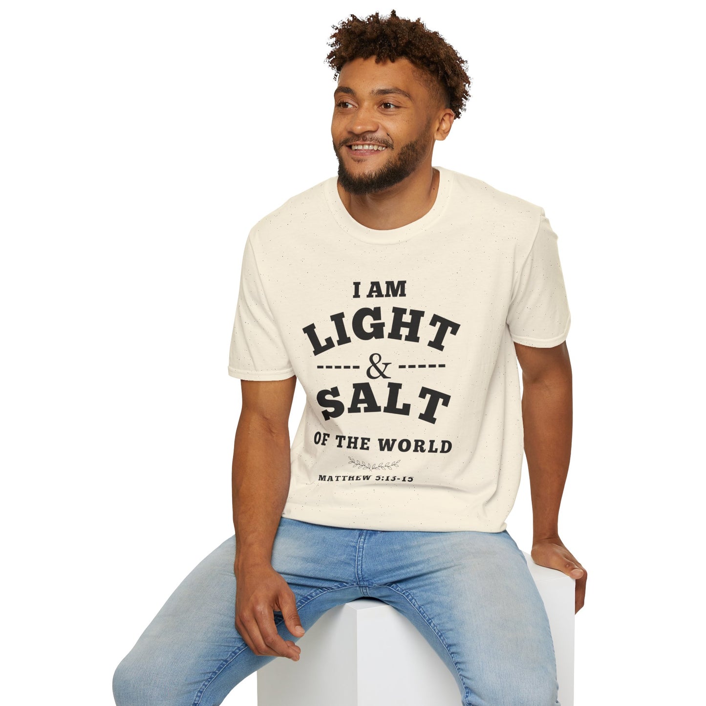 Inspirational Unisex Softstyle T-Shirt - 'I Am Light & Salt of the World'