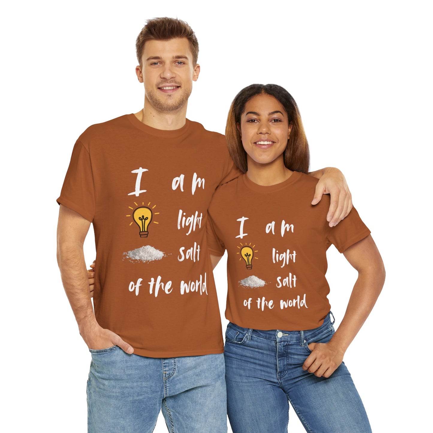 Inspirational Unisex Heavy Cotton Tee - I Am Light & Salt of the World