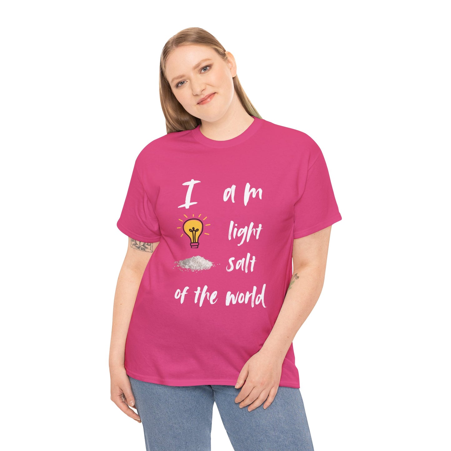 Inspirational Unisex Heavy Cotton Tee - I Am Light & Salt of the World