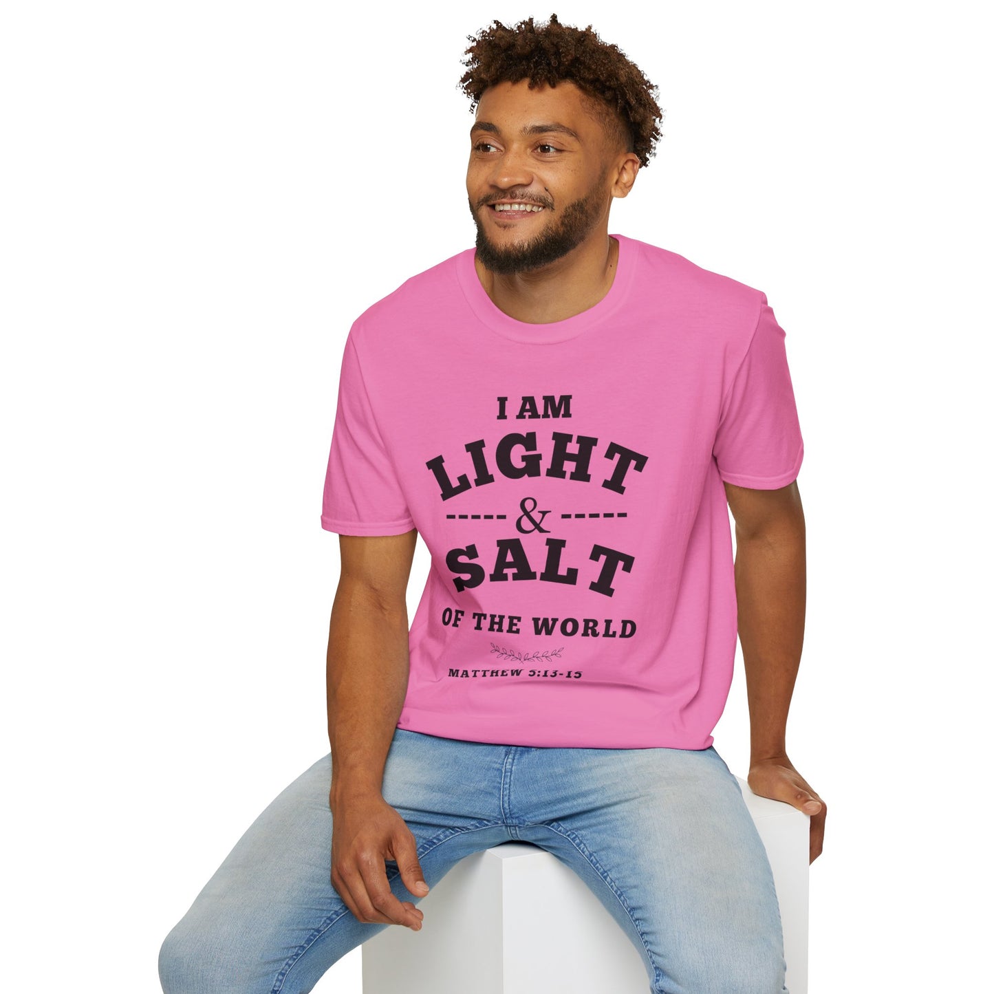 Inspirational Unisex Softstyle T-Shirt - 'I Am Light & Salt of the World'