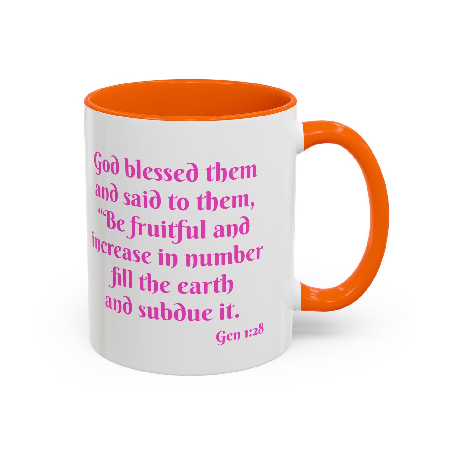 Inspirational Accent Coffee Mug – "Be Fruitful and Multiply" – 11oz