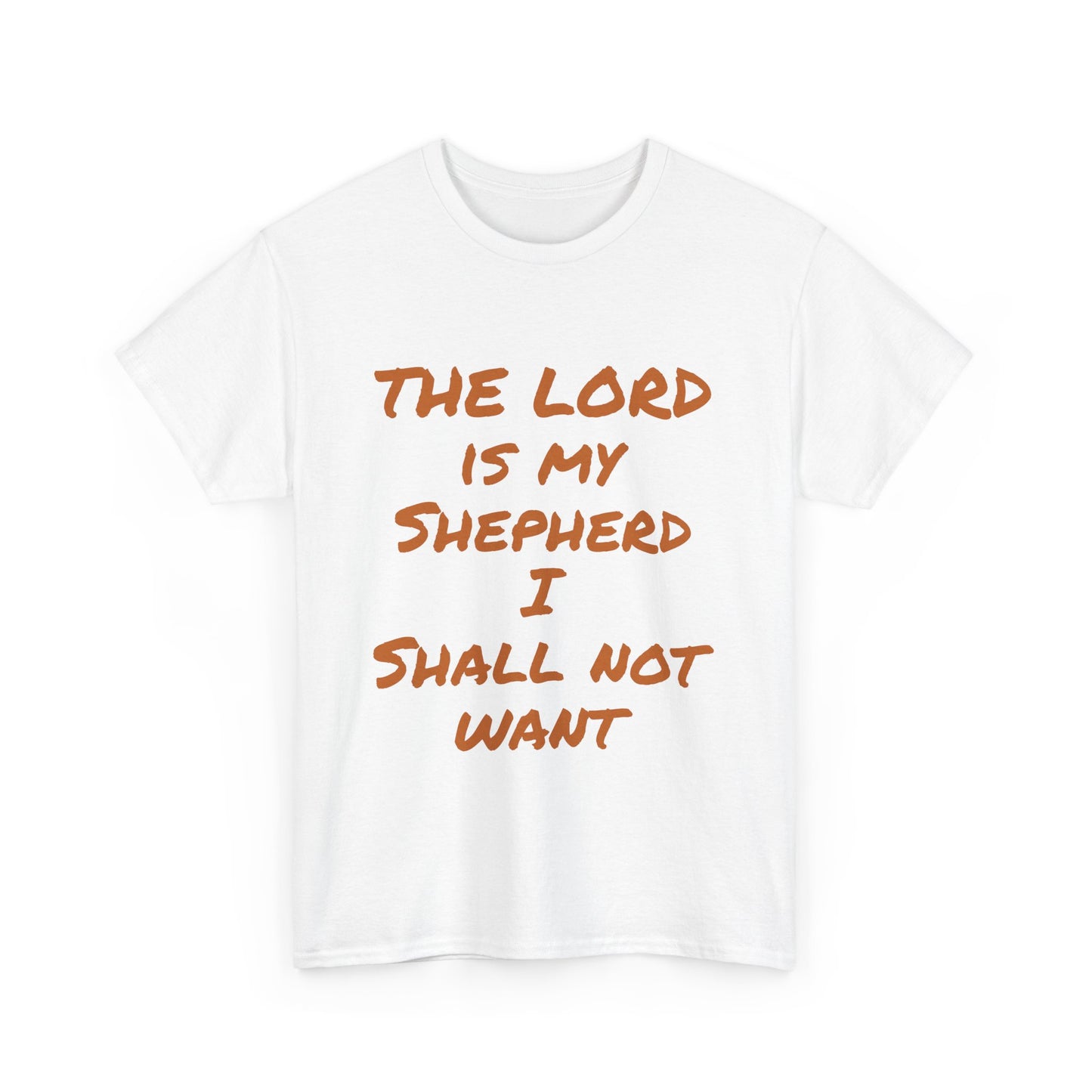 Unisex Heavy Cotton Tee, white, with comforting and affirming bible verses in the front and back.