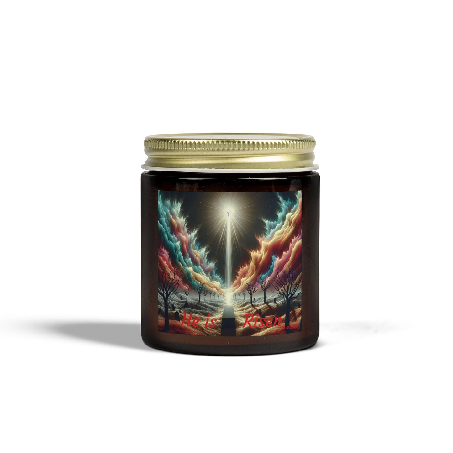 HE IS RISEN - SCENTED CANDLE, made from Coconut Apricot Wax, 4oz & 9oz