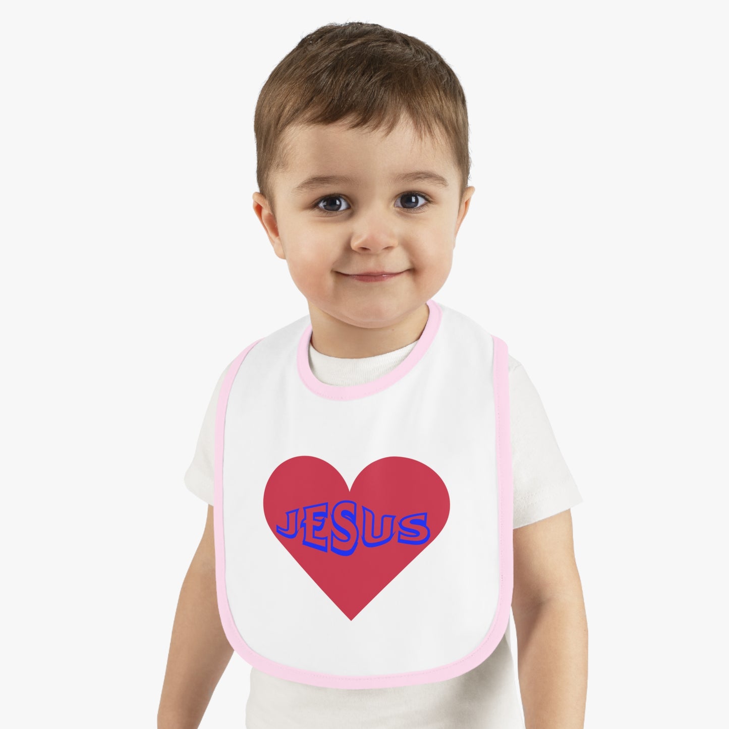 Heart and Jesus Baby Bib - for Daddy's and Mommy's baby