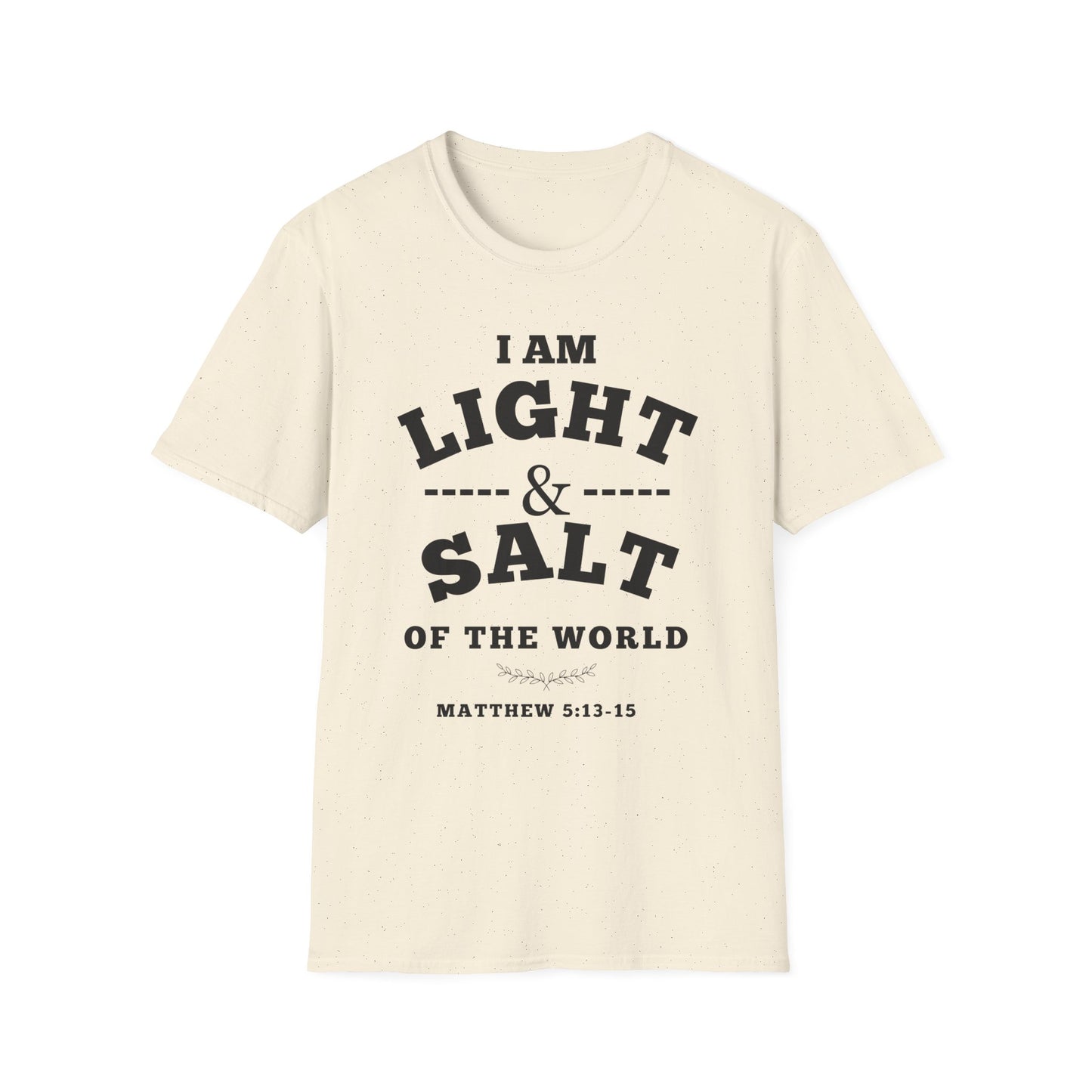 Inspirational Unisex Softstyle T-Shirt - 'I Am Light & Salt of the World'