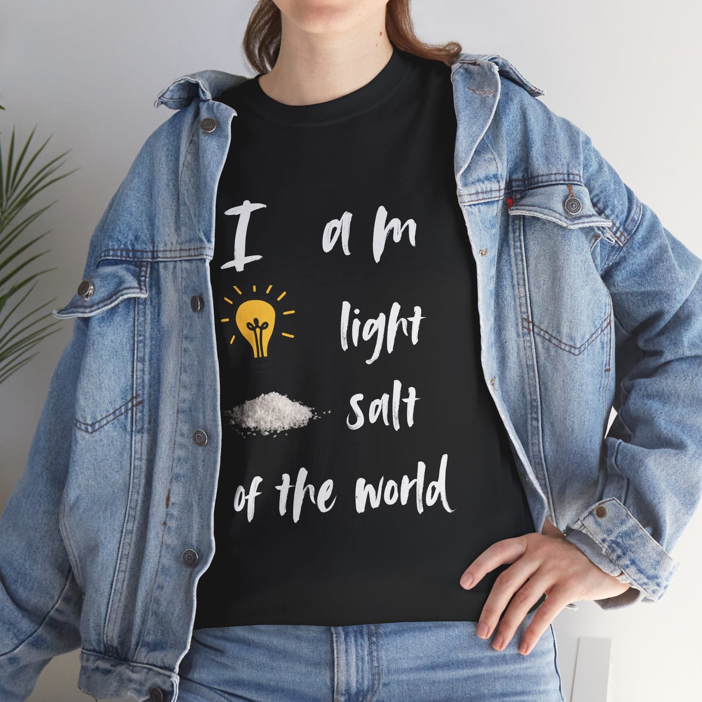 Inspirational Unisex Heavy Cotton Tee - I Am Light & Salt of the World