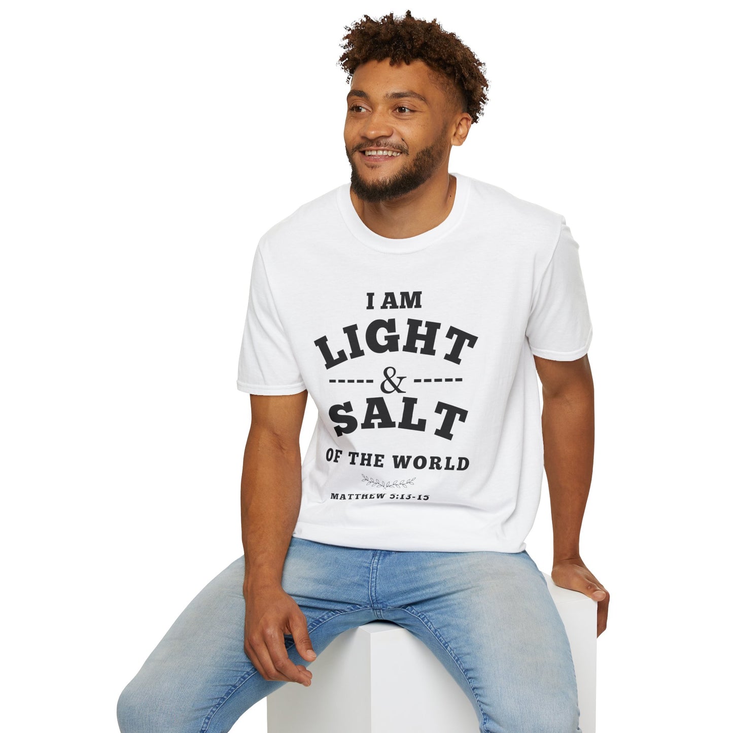 Inspirational Unisex Softstyle T-Shirt - 'I Am Light & Salt of the World'