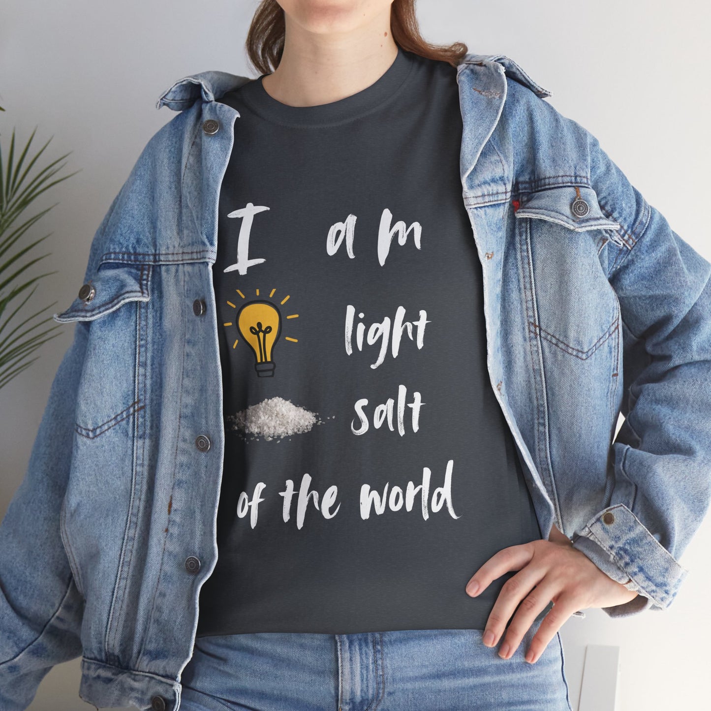 Inspirational Unisex Heavy Cotton Tee - I Am Light & Salt of the World