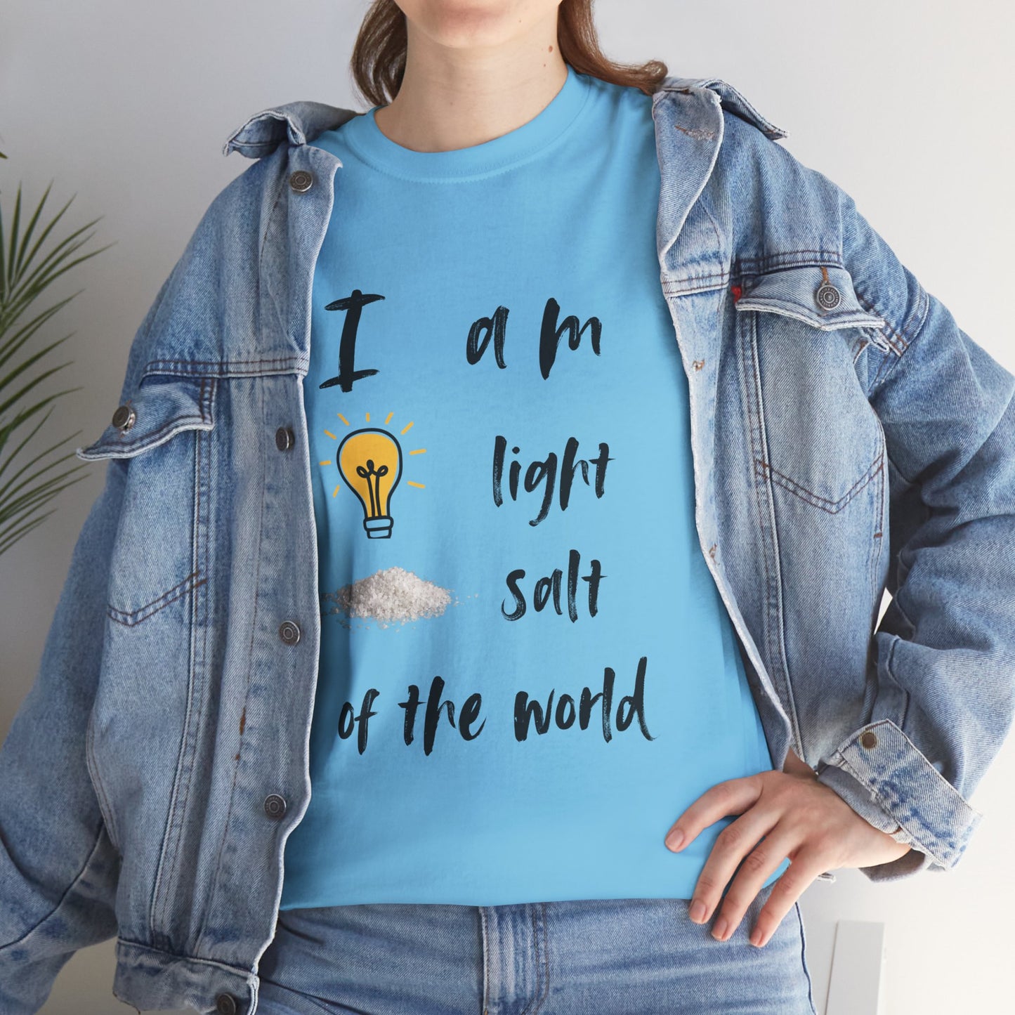 Inspirational Unisex Heavy Cotton Tee - "I Am Light, Salt of the World"