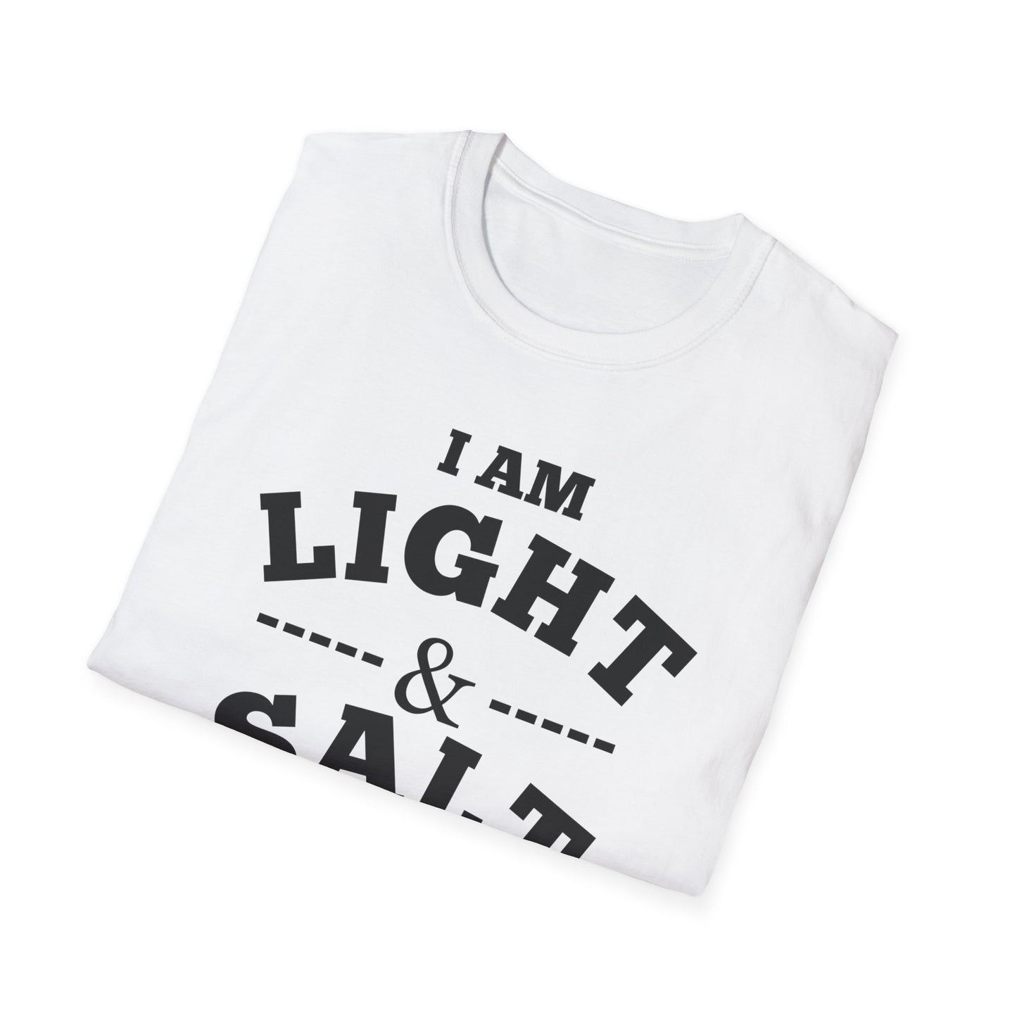 Inspirational Unisex Softstyle T-Shirt - 'I Am Light & Salt of the World'