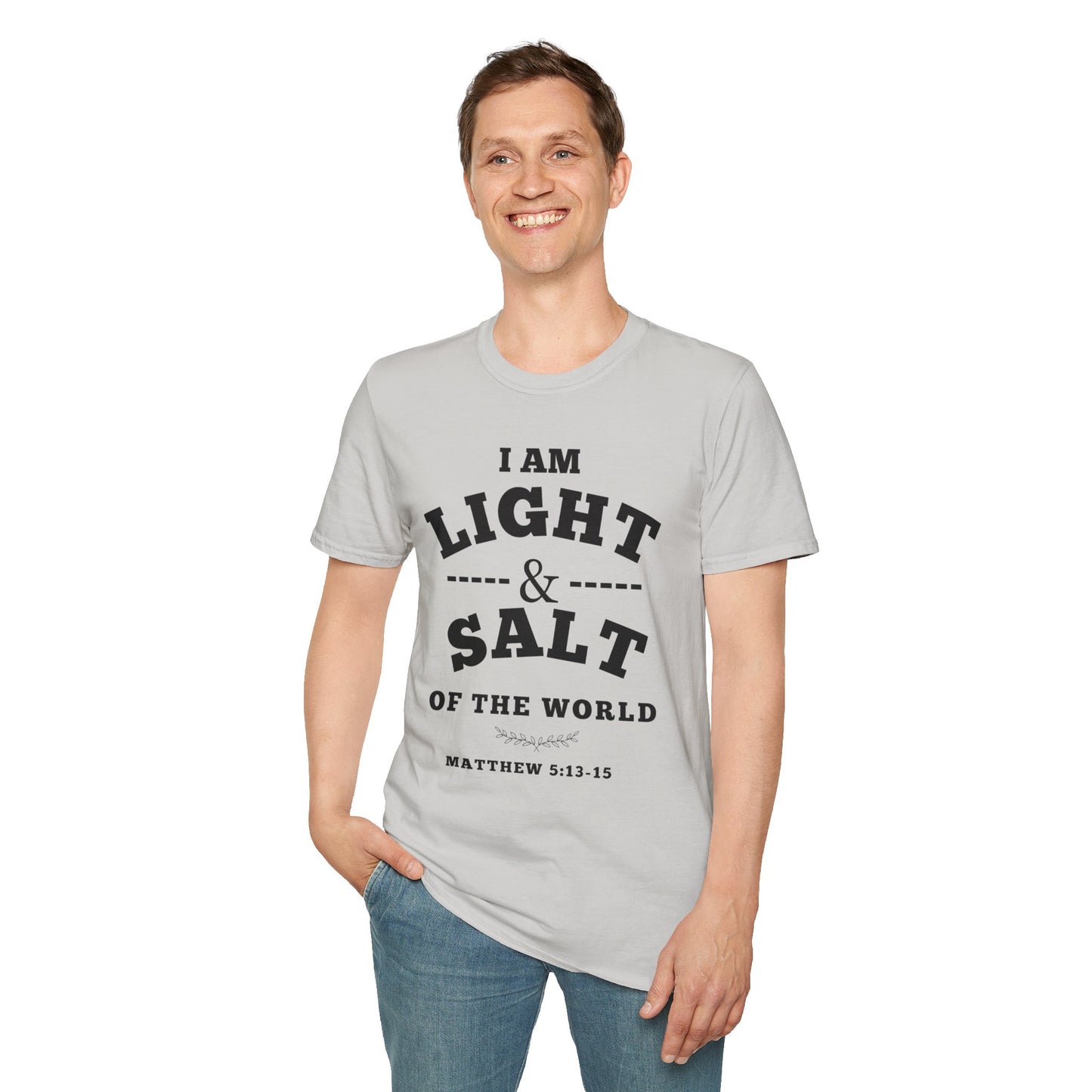 Inspirational Unisex Softstyle T-Shirt - 'I Am Light & Salt of the World'