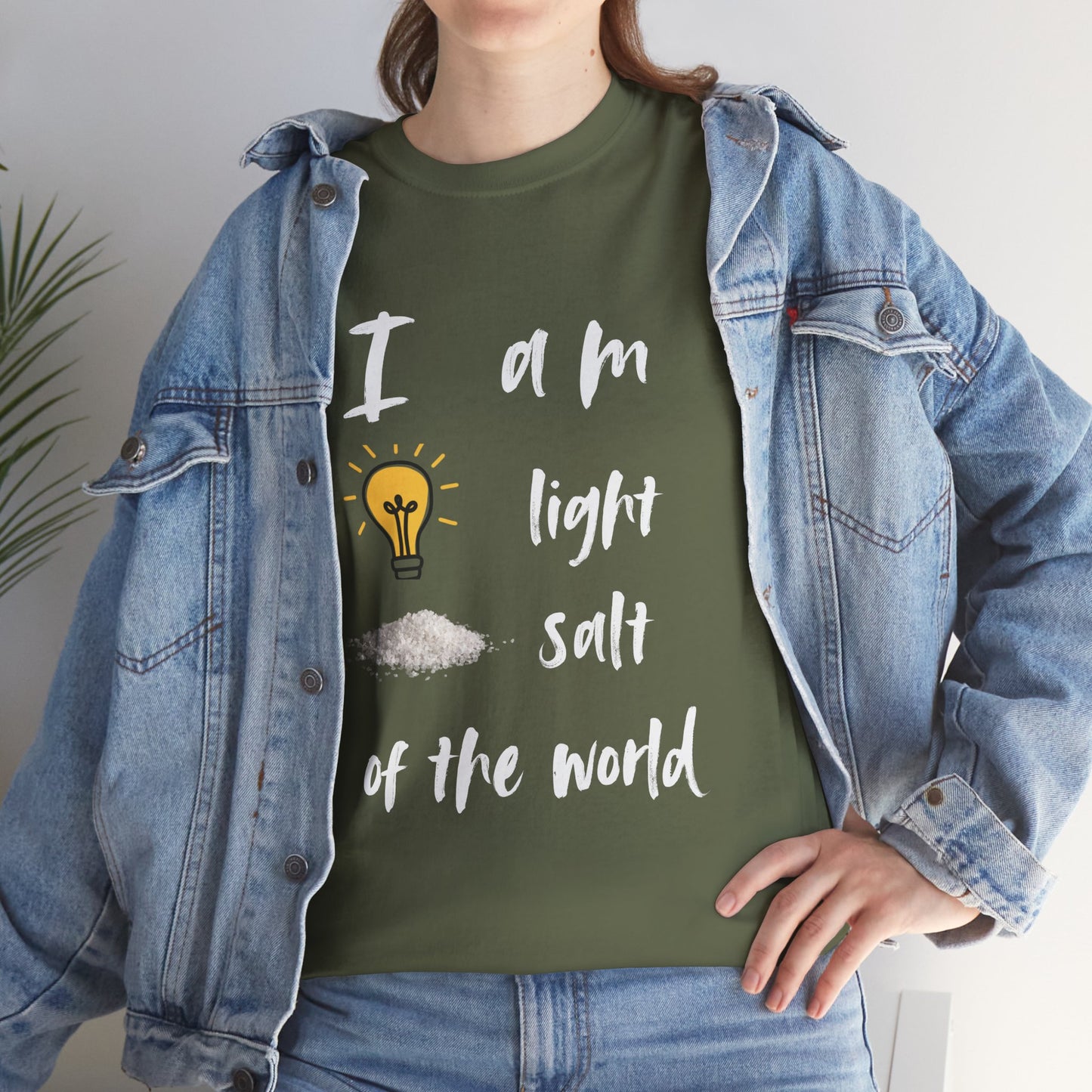 Inspirational Unisex Heavy Cotton Tee - I Am Light & Salt of the World