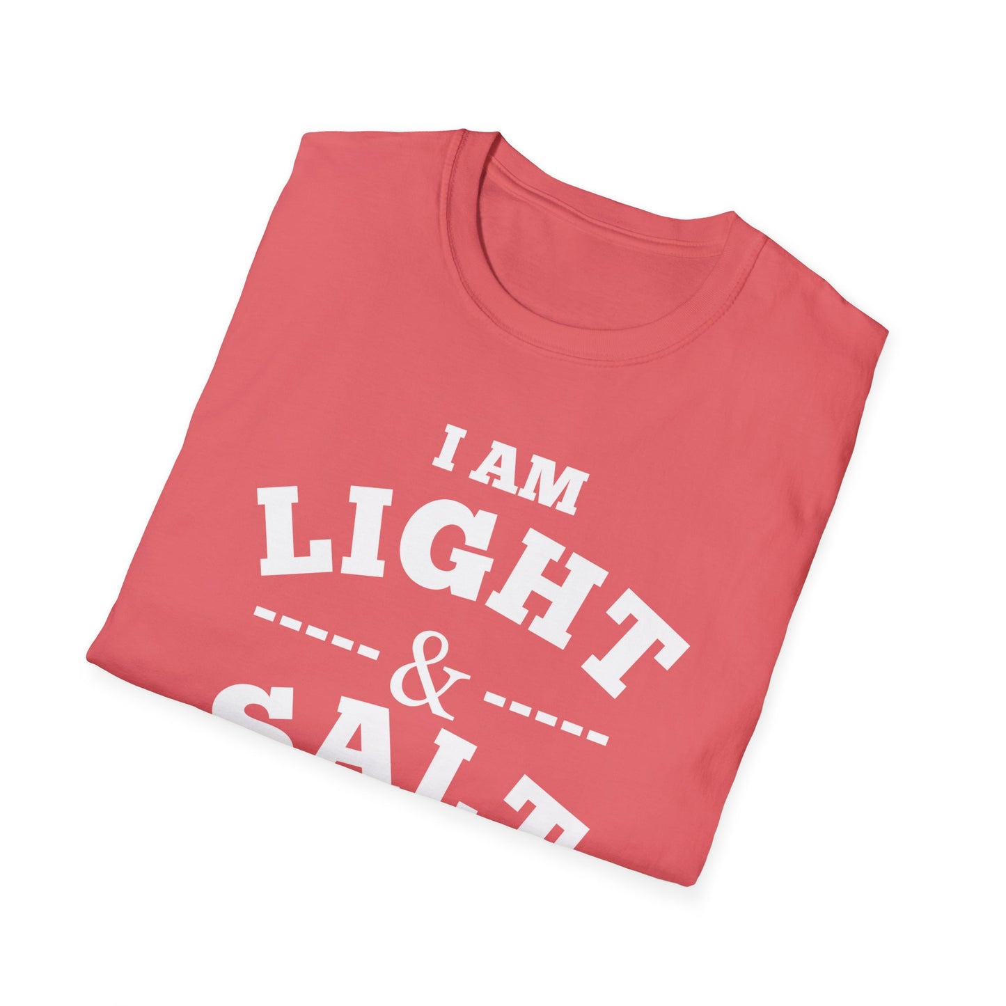 Inspirational Unisex Softstyle T-Shirt - 'I Am Light & Salt of the World'