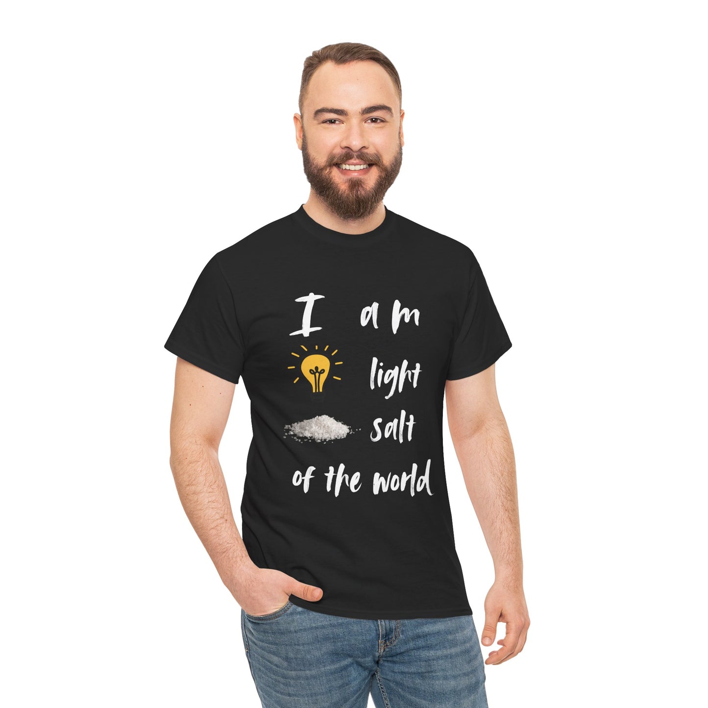 Inspirational Unisex Heavy Cotton Tee - I Am Light & Salt of the World