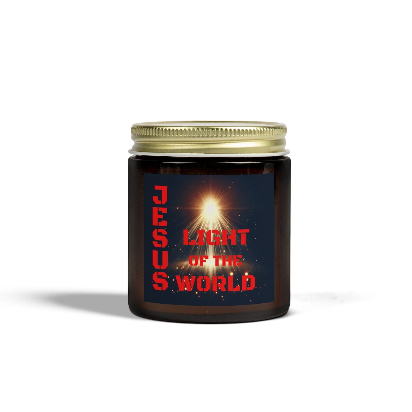 Fragrance your home with JESUS LIGHT OF THE WORLD - SCENTED CANDLE, made from Coconut Apricot Wax (4oz & 9oz)