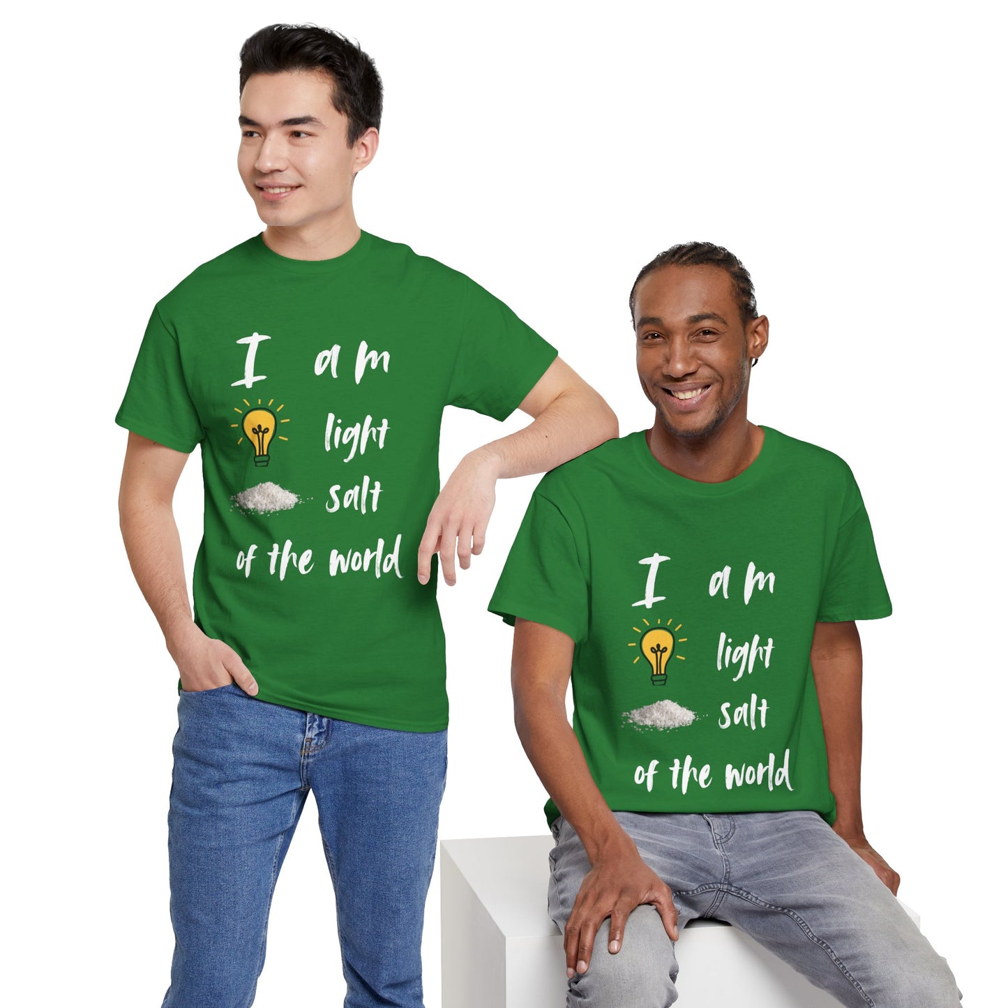 Inspirational Unisex Heavy Cotton Tee - I Am Light & Salt of the World