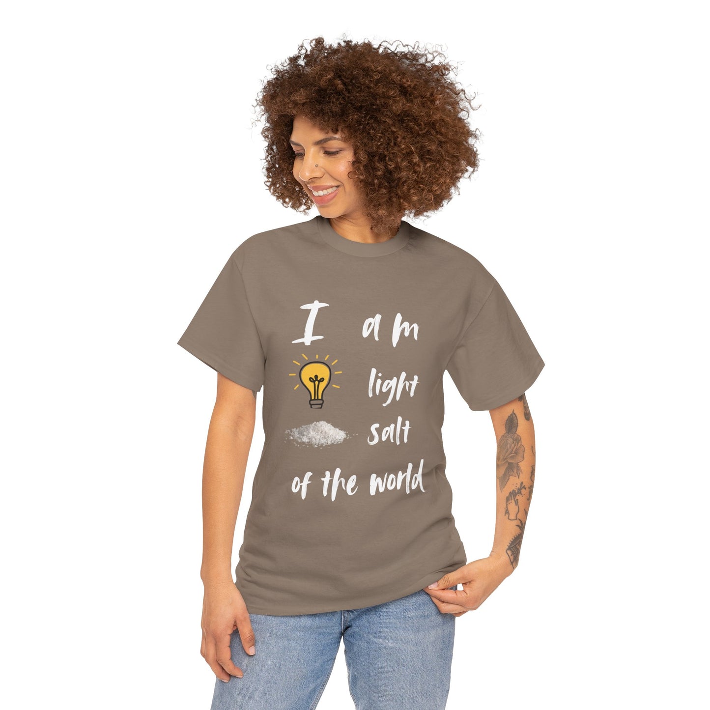 Inspirational Unisex Heavy Cotton Tee - I Am Light & Salt of the World