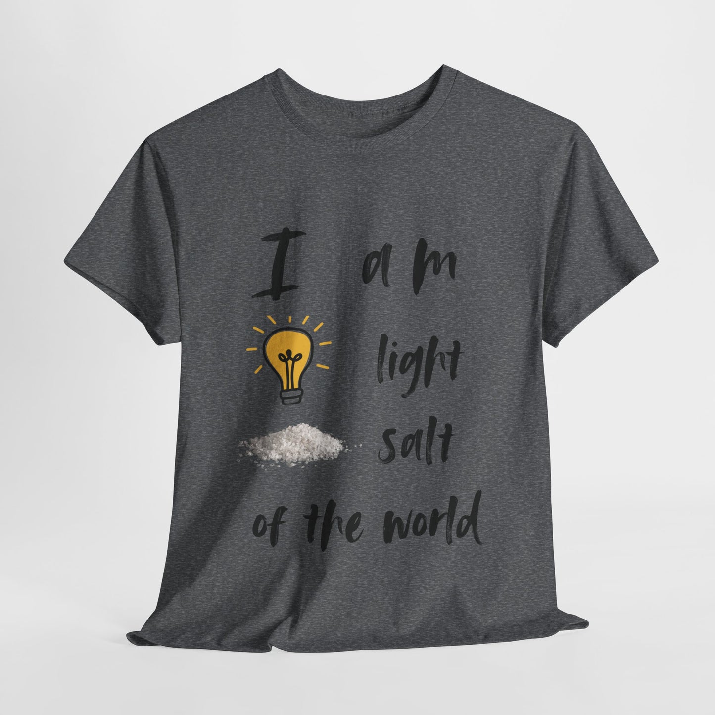 Inspirational Unisex Heavy Cotton Tee - "I Am Light, Salt of the World"