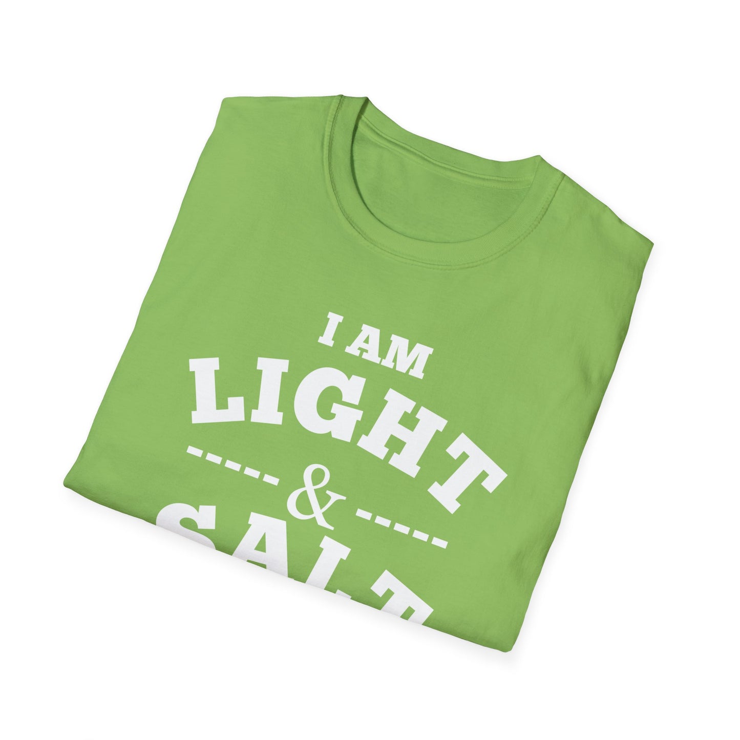 Inspirational Unisex Softstyle T-Shirt - 'I Am Light & Salt of the World'