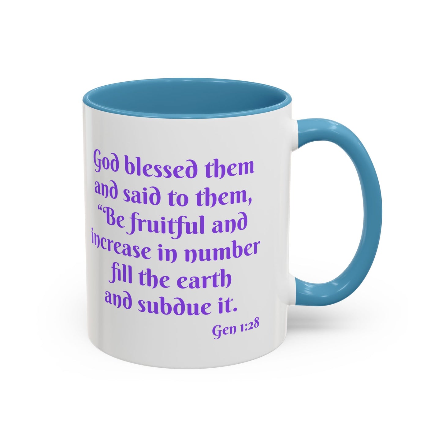 Inspirational Accent Coffee Mug – "Be Fruitful and Multiply" – 11oz