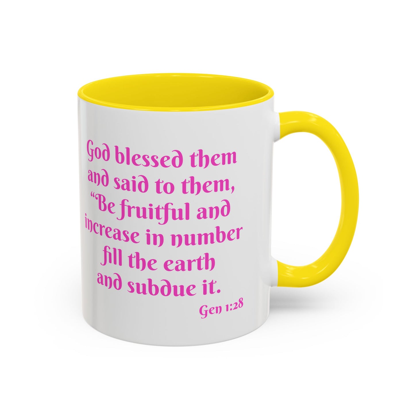 Inspirational Accent Coffee Mug – "Be Fruitful and Multiply" – 11oz