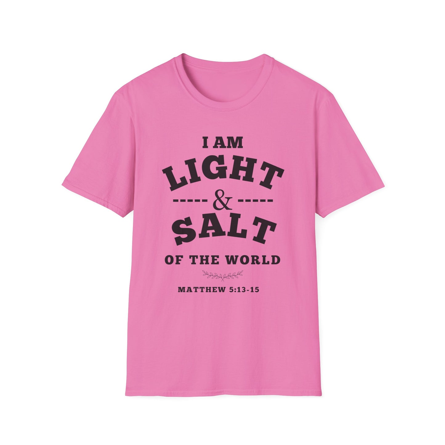 Inspirational Unisex Softstyle T-Shirt - 'I Am Light & Salt of the World'