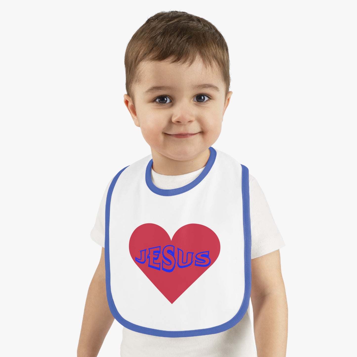 Heart and Jesus Baby Bib - for Daddy's and Mommy's baby