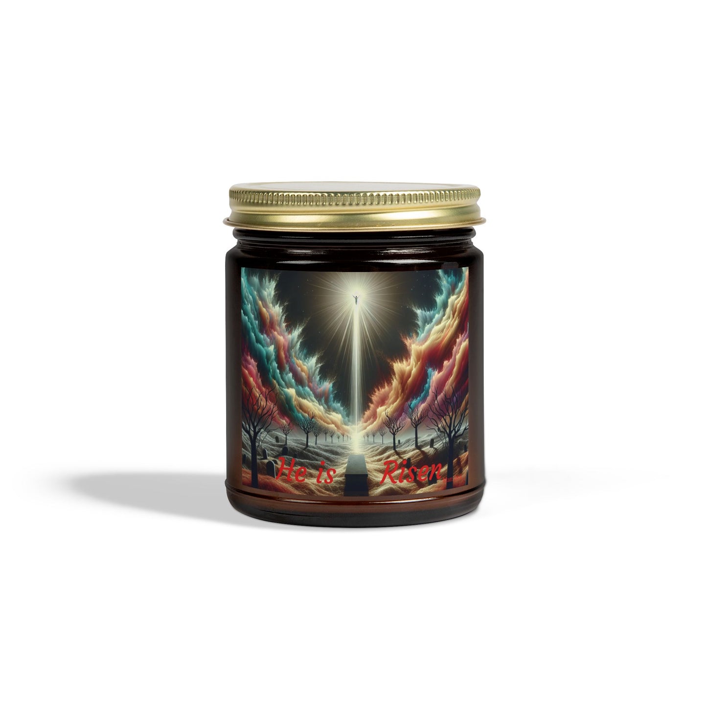 HE IS RISEN - SCENTED CANDLE, made from Coconut Apricot Wax, 4oz & 9oz