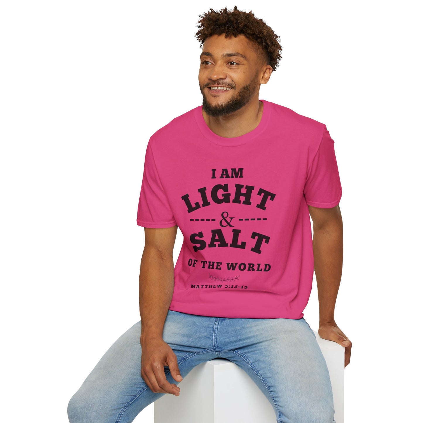 Inspirational Unisex Softstyle T-Shirt - 'I Am Light & Salt of the World'