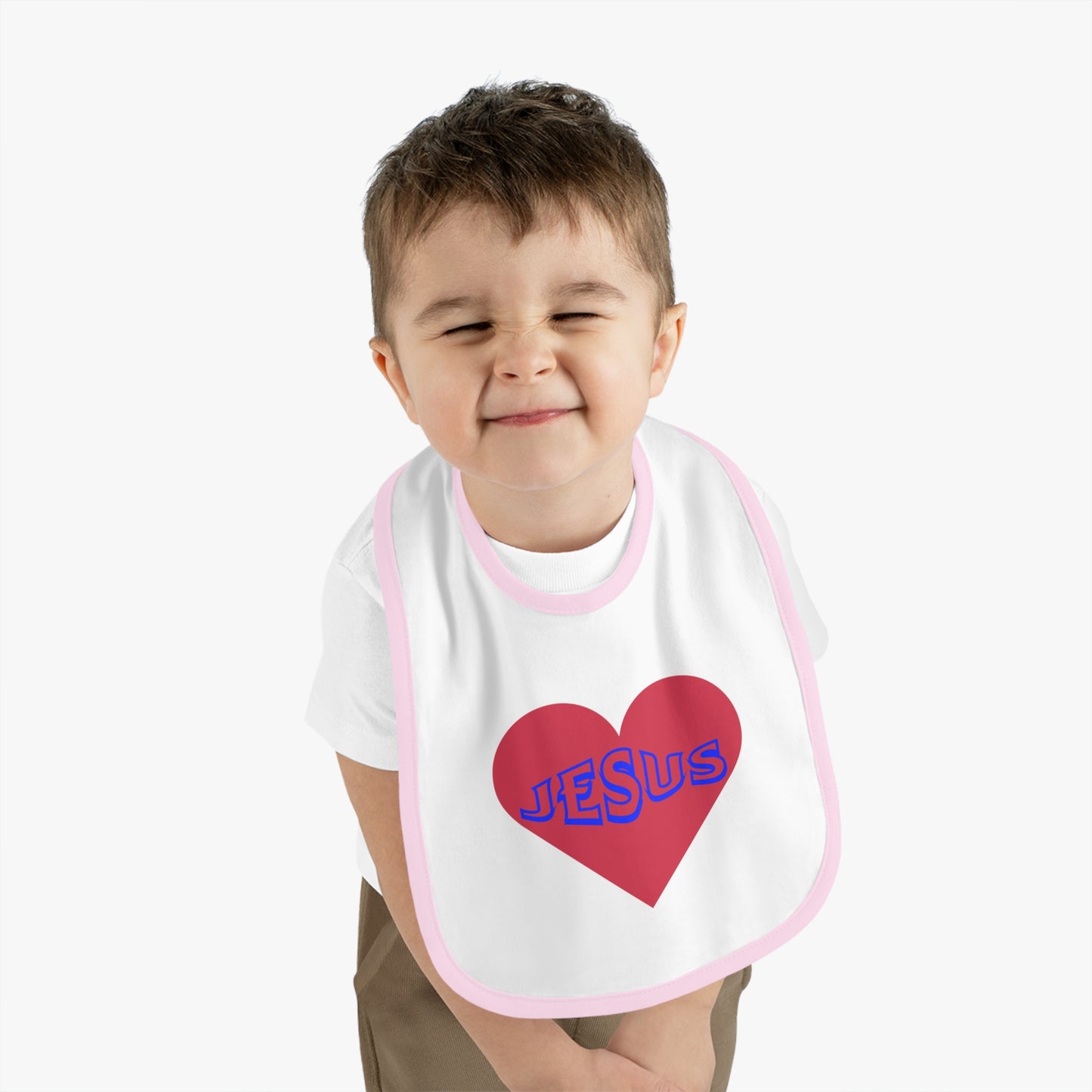 Heart and Jesus Baby Bib - for Daddy's and Mommy's baby