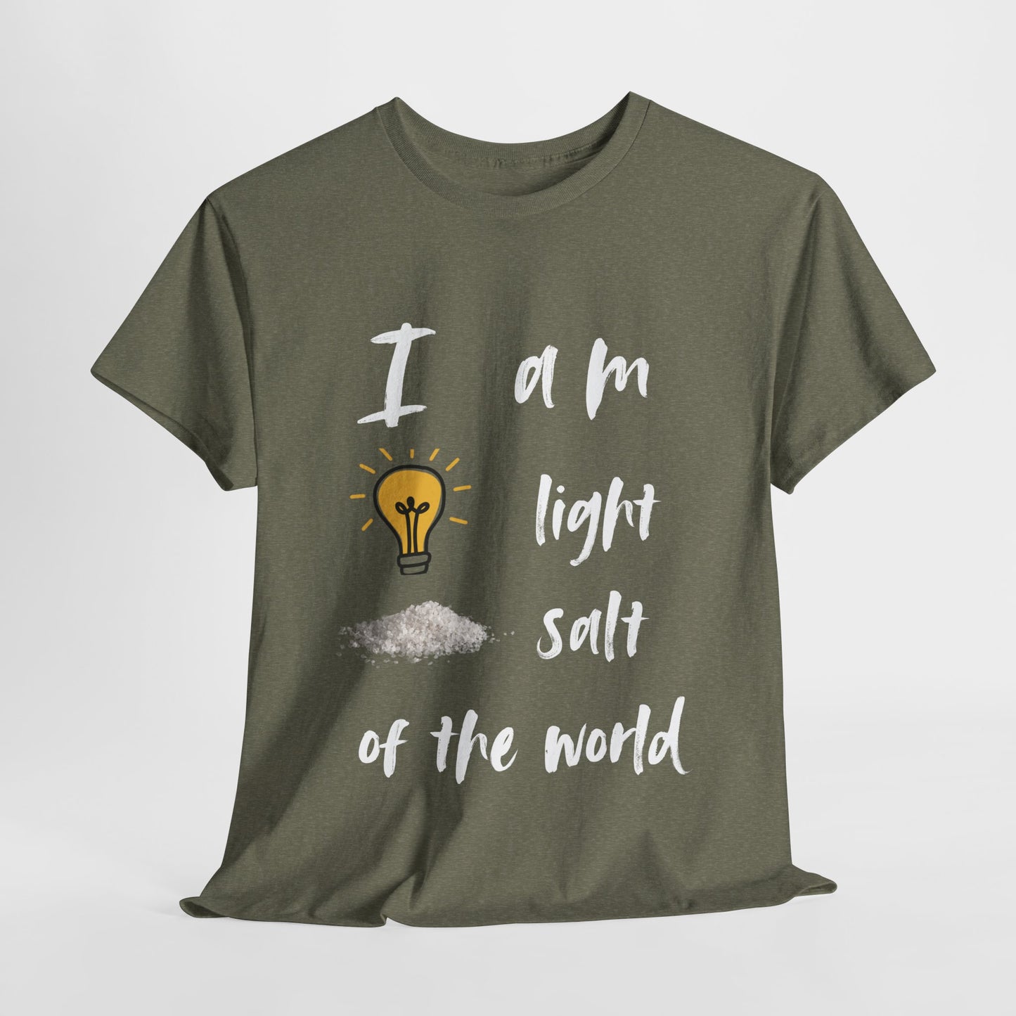 Inspirational Unisex Heavy Cotton Tee - I Am Light & Salt of the World